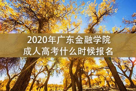 2020年广东金融学院成人高考什么时候报名