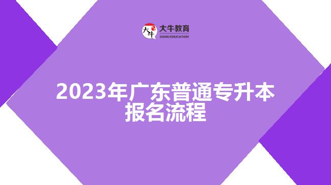 2023年广东普通专升本报名流程