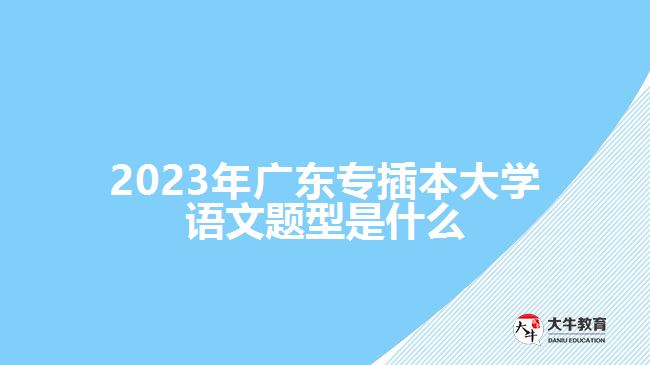 2023年广东专插本大学语文题型是什么