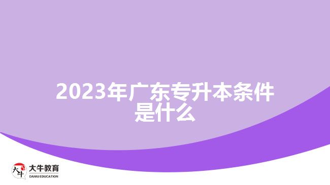 2023年广东专升本条件是什么