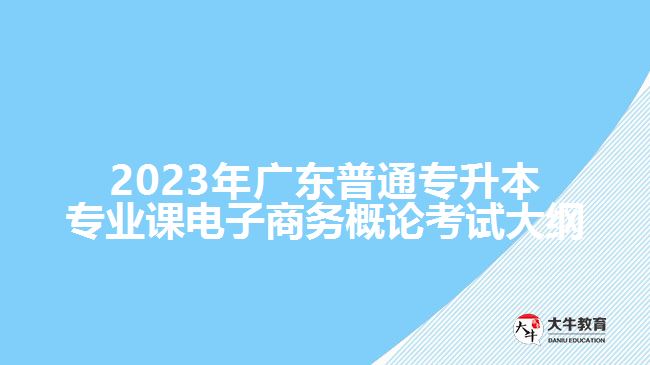 2023年广东普通专升本专业课电子商务概论考试大纲