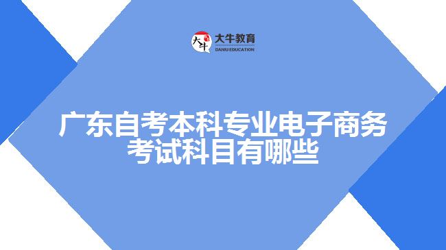 广东自考本科专业电子商务考试科目有哪些