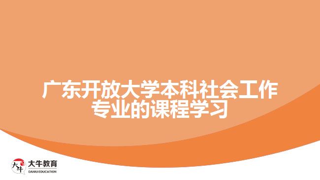 广东开放大学本科社会工作专业的课程学习