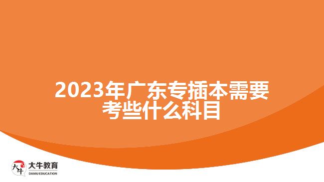 2023年广东专插本需要考些什么科目