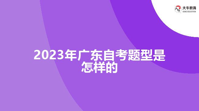 2023年广东自考题型是怎样的